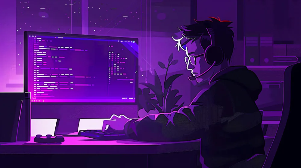 A developer writing code at their desk